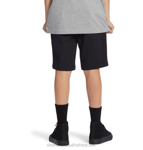 Black PR2L517 DC Shoes Boys' Worker Relaxed Fit Chino Shorts