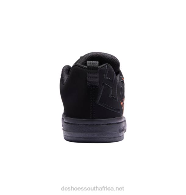 Black/Flames PR2L535 DC Shoes Kids' Court Graffik Shoes