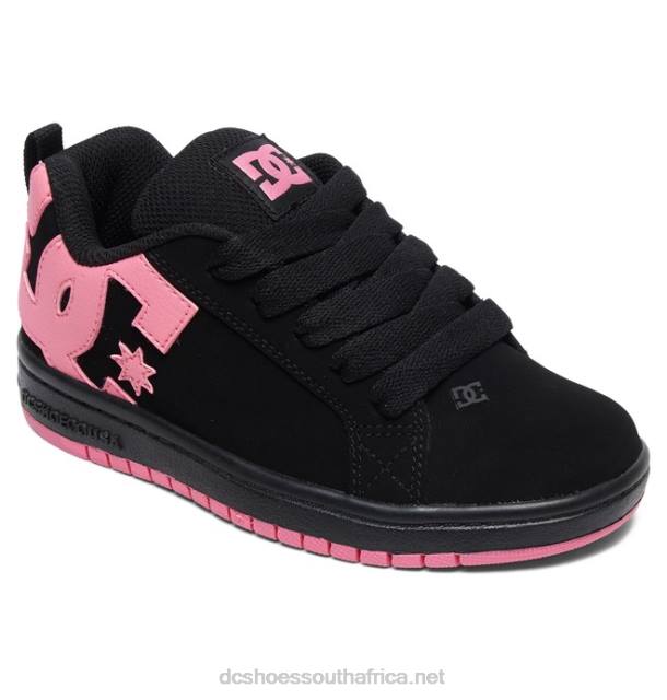 Black/Pink PR2L537 DC Shoes Kids' Court Graffik Shoes