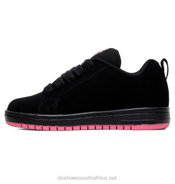 Black/Pink PR2L537 DC Shoes Kids' Court Graffik Shoes