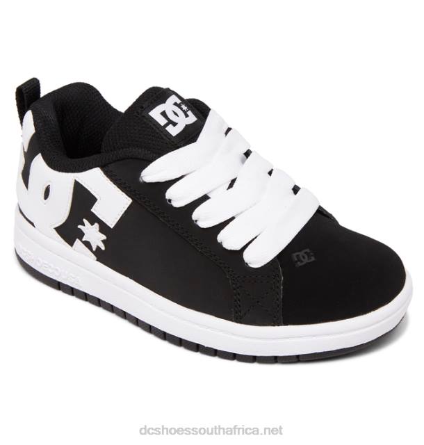 Black/White PR2L568 DC Shoes Kids' Court Graffik Shoes