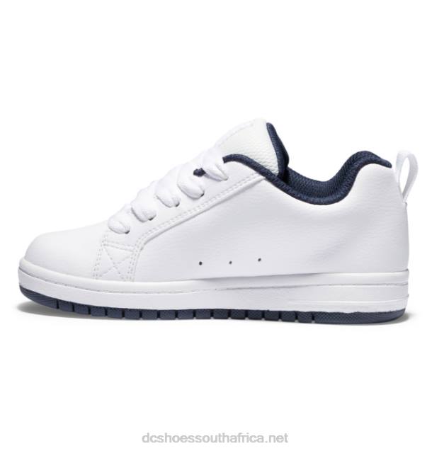 White/Blue/Green PR2L532 DC Shoes Kids' Court Graffik Shoes