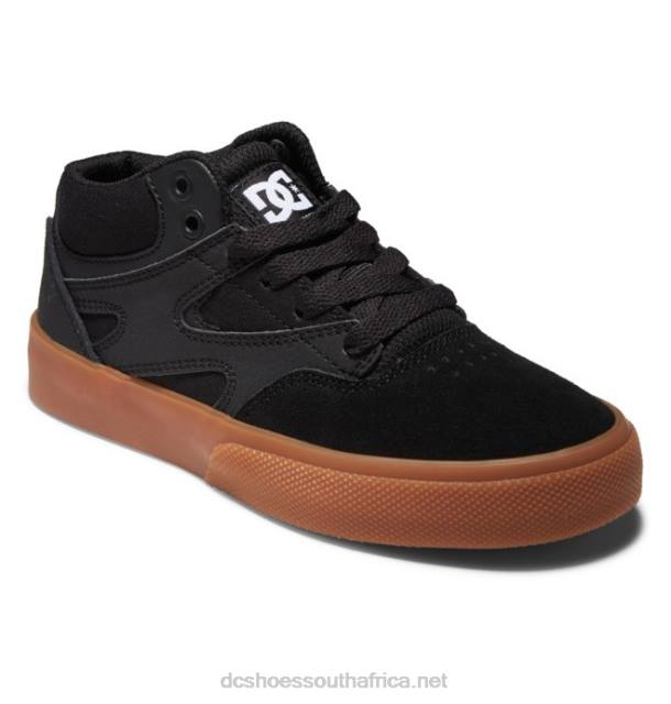 Black/Gum PR2L515 DC Shoes Kids' Kalis Vulc MID Mid-Top Shoes