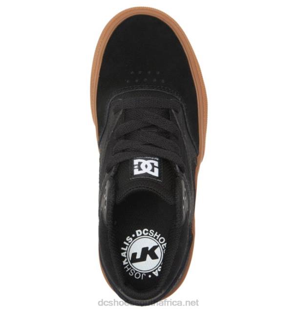 Black/Gum PR2L515 DC Shoes Kids' Kalis Vulc MID Mid-Top Shoes