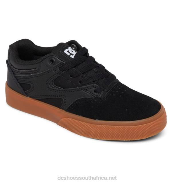 Black/Gum PR2L558 DC Shoes Kids' Kalis Vulc Shoes