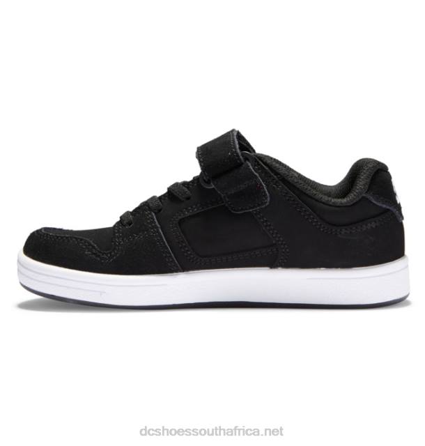 Black/White PR2L554 DC Shoes Kids' Manteca 4 Elastic Lace Shoes