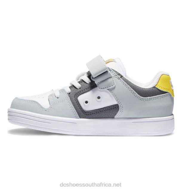 Grey/Black/Yellow PR2L553 DC Shoes Kids' Manteca 4 Elastic Lace Shoes