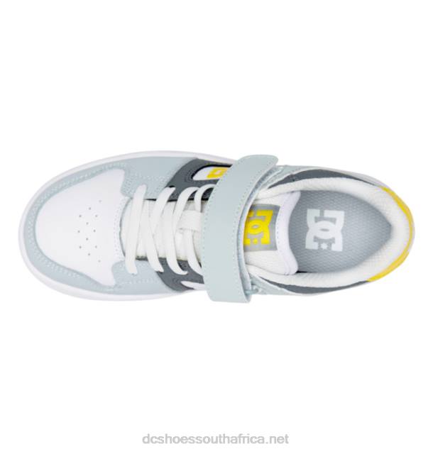 Grey/Black/Yellow PR2L553 DC Shoes Kids' Manteca 4 Elastic Lace Shoes