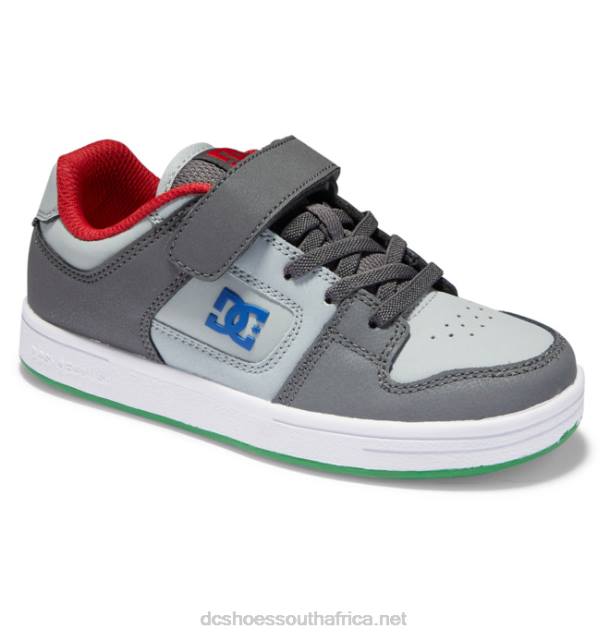 Grey/Blue PR2L508 DC Shoes Kids' Manteca 4 Elastic Lace Shoes