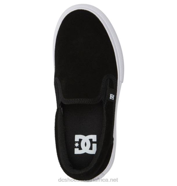 Black/White PR2L509 DC Shoes Kids' Manual Slip-On Suede Shoes