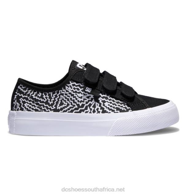 Black/White Print PR2L534 DC Shoes Kid's Manual V Shoes