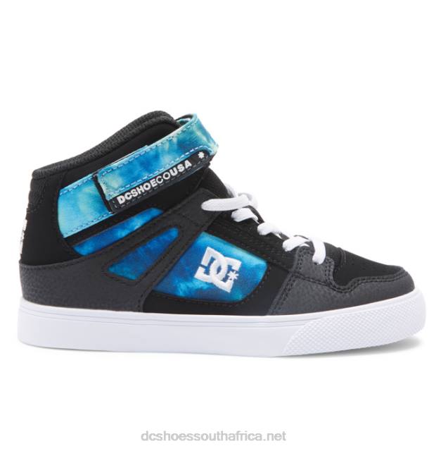 Black/Blue/Green PR2L533 DC Shoes Kids' Pure High Elastic Lace High-Top Shoes