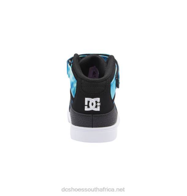 Black/Blue/Green PR2L533 DC Shoes Kids' Pure High Elastic Lace High-Top Shoes