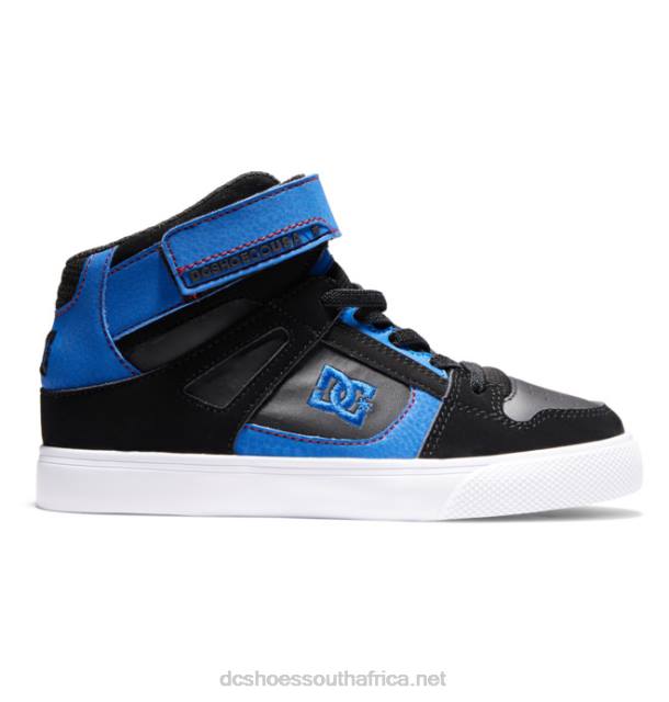 Black/Blue/Red PR2L513 DC Shoes Kids' Pure High Elastic Lace High-Top Shoes