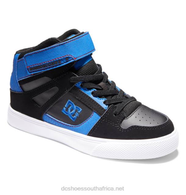 Black/Blue/Red PR2L513 DC Shoes Kids' Pure High Elastic Lace High-Top Shoes