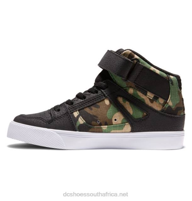 Black Camo PR2L542 DC Shoes Kids' Pure High Elastic Lace High-Top Shoes