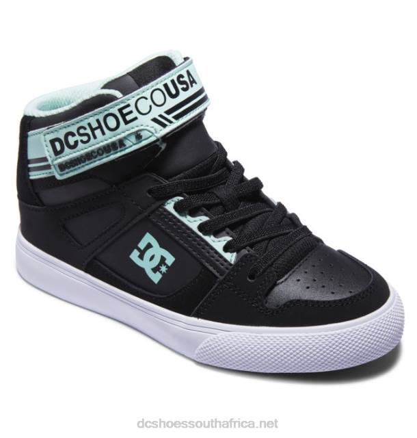Black/Green PR2L545 DC Shoes Pure Hi Ev - High-Top Shoes for Girls