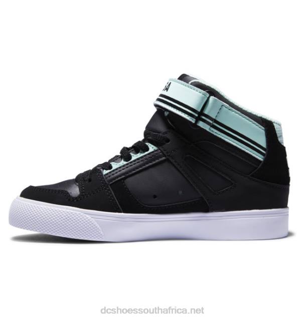 Black/Green PR2L545 DC Shoes Pure Hi Ev - High-Top Shoes for Girls