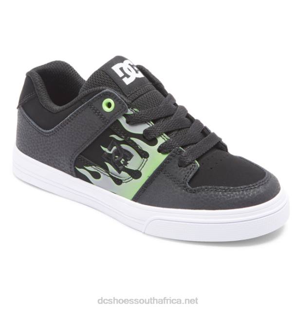 Black/Grey/Green PR2L561 DC Shoes Pure - Shoes for Boys