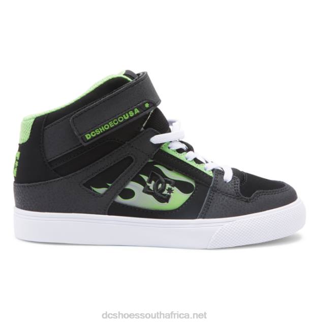 Black/Grey PR2L566 DC Shoes Kids' Pure High Elastic Lace High-Top Shoes