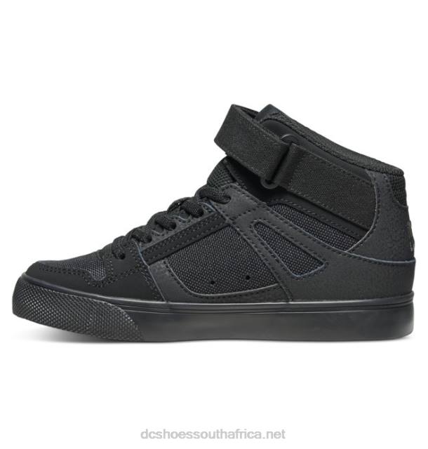 Black PR2L543 DC Shoes Kids' Pure High Elastic Lace High-Top Shoes