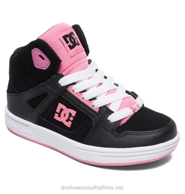 Black/Pink PR2L541 DC Shoes Kids' Pure High-Top Shoes