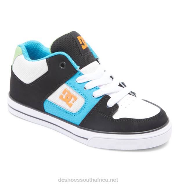 Black/White/Blue PR2L571 DC Shoes Kids' Pure MID Mid-Top Shoes