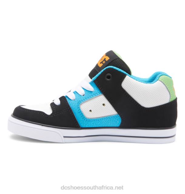 Black/White/Blue PR2L571 DC Shoes Kids' Pure MID Mid-Top Shoes