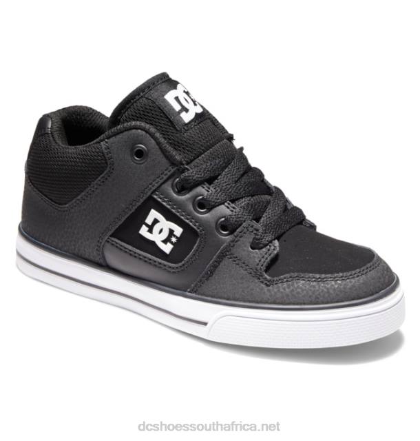 Black/White PR2L556 DC Shoes Kids' Pure MID Mid-Top Shoes