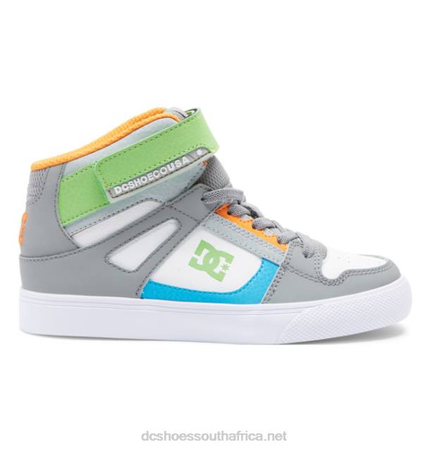Grey/White PR2L567 DC Shoes Kids' Pure High Elastic Lace High-Top Shoes