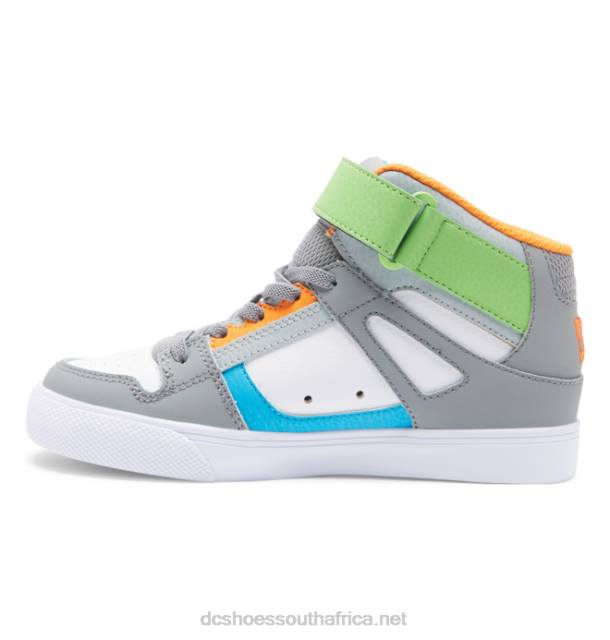 Grey/White PR2L567 DC Shoes Kids' Pure High Elastic Lace High-Top Shoes