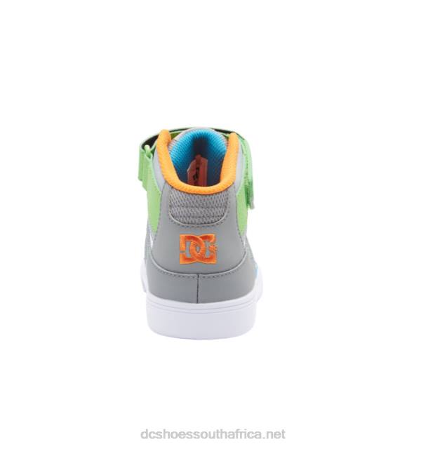 Grey/White PR2L567 DC Shoes Kids' Pure High Elastic Lace High-Top Shoes