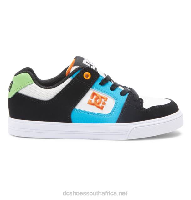 White/Black/Blue PR2L570 DC Shoes Pure Elastic - Slip-On Shoes for Boys