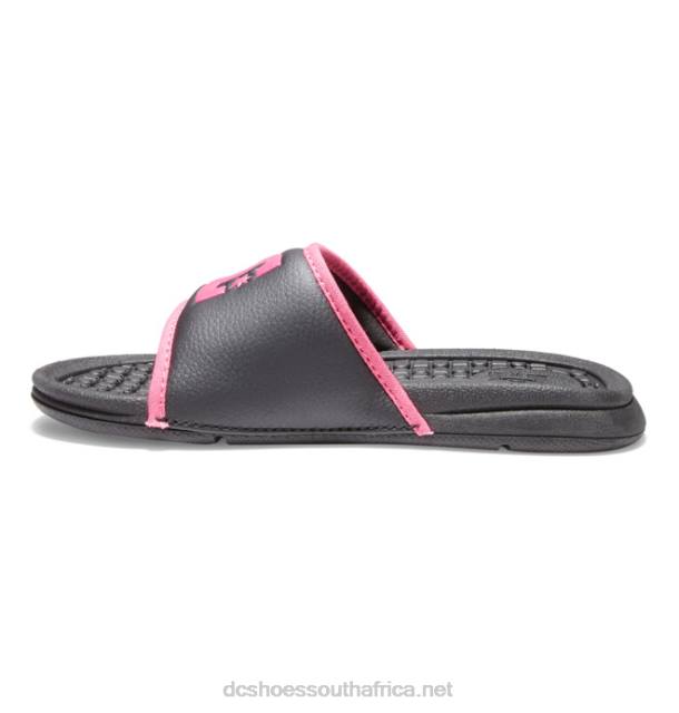 Black/Pink Stencil PR2L552 DC Shoes Bolsa - Sandals for Girls