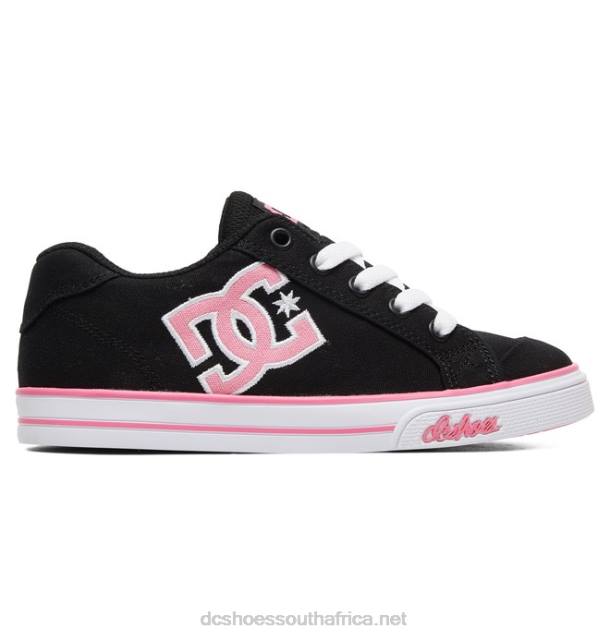 Black/Pink PR2L506 DC Shoes Kids' Chelsea Canvas Shoes