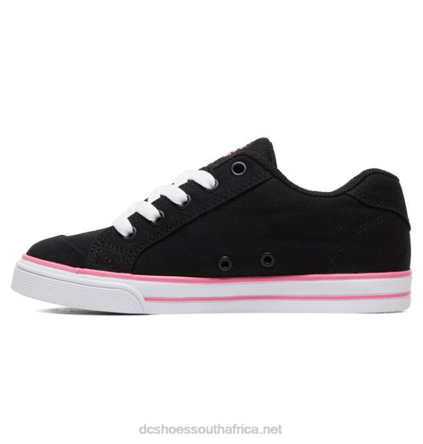 Black/Pink PR2L506 DC Shoes Kids' Chelsea Canvas Shoes