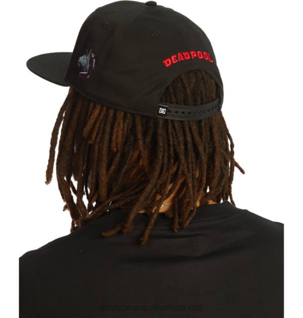 Black PR2L422 DC Shoes Men's Marvel Deadpool x DC Snapback Hat