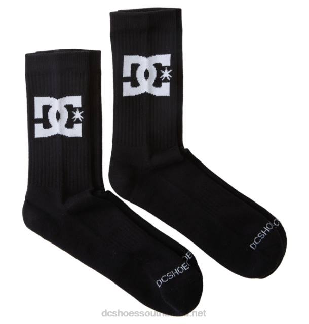 Black PR2L84 DC Shoes Men's DC Star 2-Pack Crew Socks