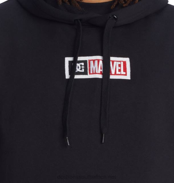 Black PR2L408 DC Shoes Men's Marvel Deadpool x DC Pullover Hoodie