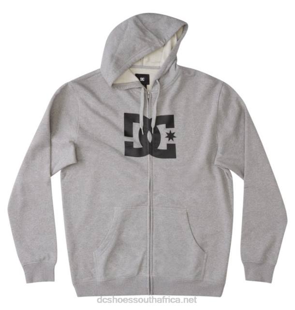 Heather Grey PR2L399 DC Shoes Men's DC Star Zip-Up Hoodie