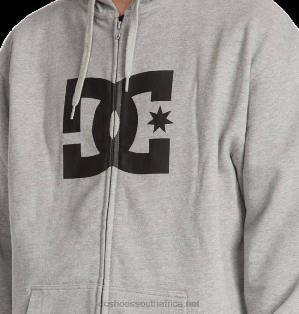 Heather Grey PR2L399 DC Shoes Men's DC Star Zip-Up Hoodie