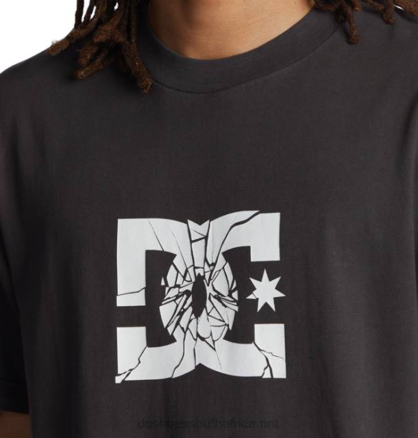Black Enzyme Wash PR2L113 DC Shoes Men's Shatter T-Shirt