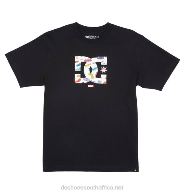 Black PR2L412 DC Shoes Men's Marvel Deadpool x DC Wham Star T-Shirt