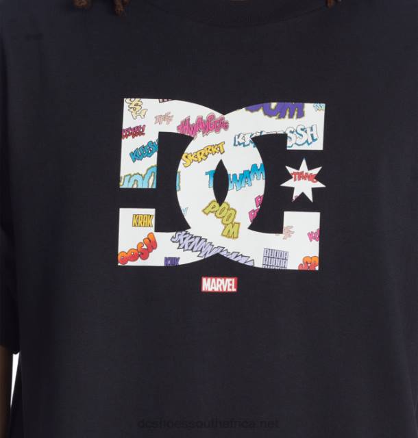 Black PR2L412 DC Shoes Men's Marvel Deadpool x DC Wham Star T-Shirt