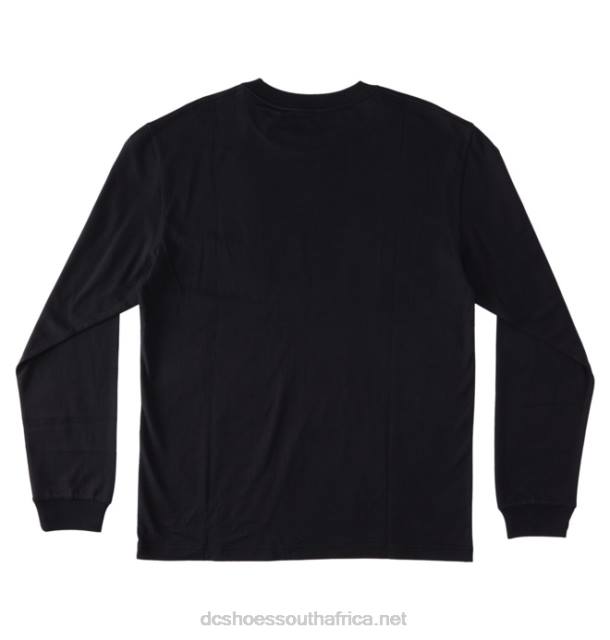 Black PR2L416 DC Shoes Men's DC Square Star Long Sleeve T-Shirt