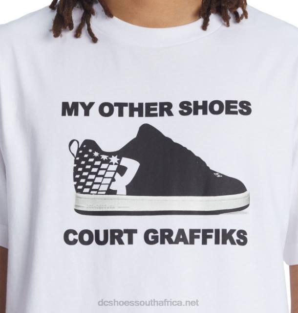 White PR2L220 DC Shoes Men's Bronze56K x DC Court Heritage T-Shirt