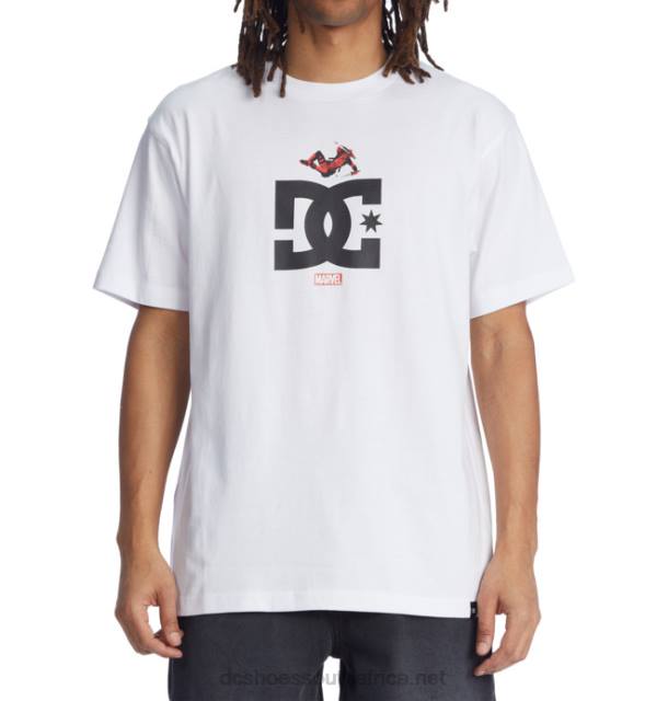 White PR2L409 DC Shoes Men's Marvel Deadpool x DC Jump Star Tee