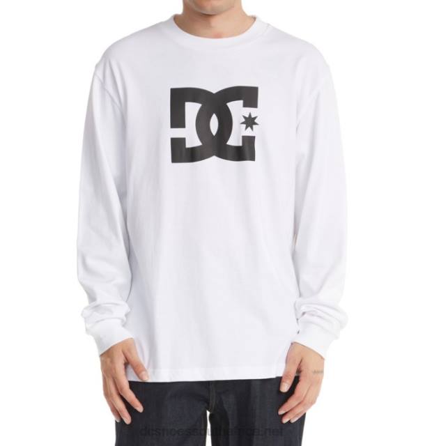 White PR2L69 DC Shoes Men's DC Star Long Sleeve T-Shirt