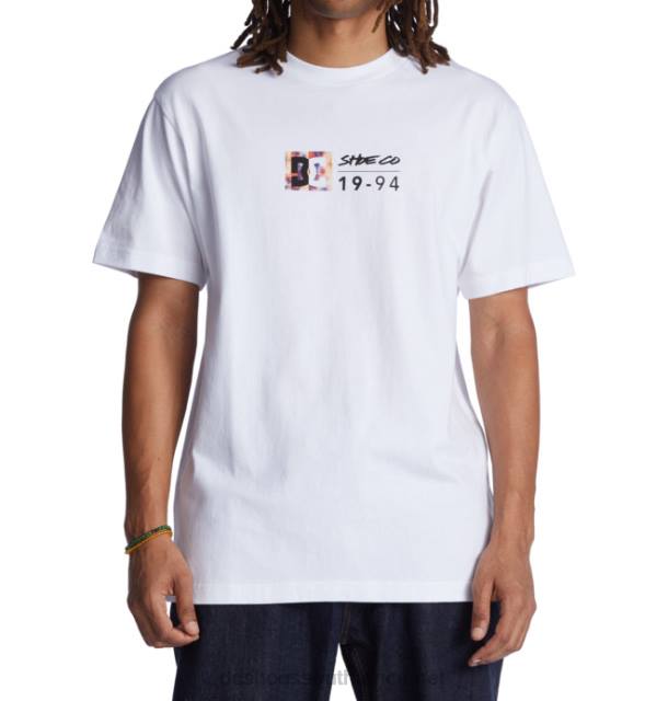 White/Warm Ice Dye PR2L129 DC Shoes Men's DC Split Star T-Shirt