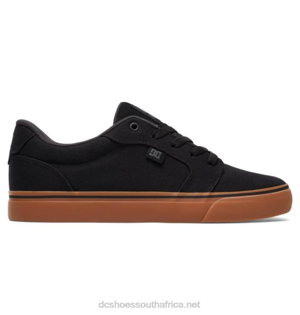 Black/Gum PR2L160 DC Shoes Men's Anvil Canvas Shoes